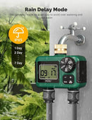 MOES 2 Outlet Sprinkler Timer, Brass Inlet, Programmable Automatic Irrigation Controller, Rain Delay, Manual Watering, 2 Zone Water Hose Timer for Gardens, Lawns, and Hose Systems by GreenHaven Gardens