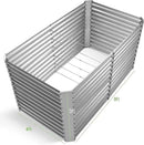 Land Guard 8x4x3ft Rectangular Galvanized Raised Garden Beds, Large-Capacity Metal Planter Box Outdoor, Durable Deep Raised Garden Bed 3ft Tall, Raised Beds for Gardening Vegetables, Classic Silver by CozyNest Decor