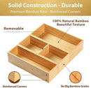 Umilife Drawer Organizer Storage Boxes, 2.5" High Bamboo Drawer Dividers, 3 Rearrangeable Bins for Kitchen, Office Desktop, Clothing, Makeup, vanity, Jewelry by CozyNest Decor