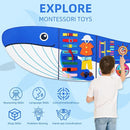 Whale Busy Board Montessori Busy Board, Sensory Toys Toddler Toys Sensory Wall Activity for Toddler- Preschool Learning Panel Center for Kids 3+ Year Old Boys Gifts Girls Gifts(Birthday Christmas) by TinyTreasures Baby Boutique