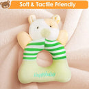 iPlay, iLearn Baby Toys 3 6 12 Month Newborn Gift, Infant Soft Jungle Stuffed Animal Rattle Plush Barn, First Birthday Basket Shower Stuffer, Boy Girl Sensory Hand Development Toy 2 4 7 9M 1 Yr-Jungle by TinyTreasures Baby Boutique