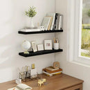 Fun Memories Floating Shelves for Wall, 24" Rustic Wood Deep Wall Mounted Shelves with Invisible Brackets for Decor & Storage, Floating Shelf for Living Room, Bathroom (Black, Set of 2) by CozyNest Decor