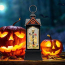 Halloween Snow Globe Lantern with 6 Hour Timer,Halloween Decorations Indoor for Home,Halloween Decor,USB or Battery Powered for Halloween Lanterns,Halloween Skeleton-A by CozyNest Decor