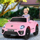 Costzon Ride on Car, 12V Licensed Volkswagen Beetle Battery Powered Vehicle w/Remote Control, Spring Suspension, Lights, USB, Horn, Music, 4 Wheeler for Boy Girl Gift, Electric Car for Kids, Pink by TinyTreasures Baby Boutique