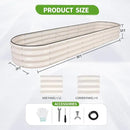 Galvanized Raised Garden Bed - 8x2x1FT Metal Planter Boxes Outdoor | Oval Steel Raised Bed Kit for Gardening with Protective Tape, Bracing Rods, Gloves for Vegetables, Flower, Herb (White) by GreenHaven Gardens