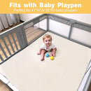 Padded 48" ×48" Baby Play Mat for Playpens, 1.3" Thick Foam Mat with Soft Vegan Leather, Baby Tummy Time Playmat for Floor, Fits 50" x50" Playpens by TinyTreasures Baby Boutique