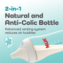 NUK Perfect Match 2-in-1 Natural and Anti-Colic 8oz Bottle with Adaptable Medium Flow Nipple, 2 Pack by TinyTreasures Baby Boutique