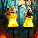 Halloween Decorations – Set of 2 Solar-Powered Ghost Decor with LED Lights, Weather-Resistant Outdoor Lighting for Garden, Pathways, and Parties by GreenHaven Gardens