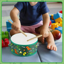 Boao 1 Pc Kids Drum Set, 8 Inch Toddler Drum Wooden Toy with Adjustable Strap and 4 Drumsticks, Educational Sensory Musical Instrument for Toddlers Kid Baby Boys Girls Gift (Dinosaur) by TinyTreasures Baby Boutique