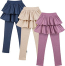 Girls School Uniform Pants Leggings with Skirts Stretch Warm Jegging 4-12 Years by TinyTreasures Baby Boutique