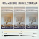 Modern Crystal Chandelier, 8-Lights Rectangle Chandelier Rectangular Flush Mount Pendant Ceiling Light Fixture K9 Crystal Raindrop Chandeliers for Dining Living Room Kitchen Island 𝐋𝟒𝟎 𝐈𝐧𝐜𝐡 by CozyNest Decor