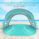 Gorich Beach Tent Sun Shelter with UPF50+ UV Protection for 3/4-5/6-7 Person, Lightweight & Portable Beach Shade Canopy with 2 Zippered Doors, Easy Setup Family Beach Umbrella by TinyTreasures Baby Boutique