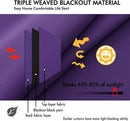 ANRODUO Back Tab Blackout Curtains for Bedroom Living Room, Rod Pocket Pinch Pleated Thermal Insulated Room Darkening Curtains 84 Inches Long 2 Panels, Purple, 42 x 84 Inch by TinyTreasures Baby Boutique