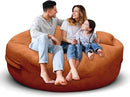 Bean Bag Chair for Adults 5FT,Soft Removable Cover for Teens/Girls Bedroom,Fluffy Giant Round Floor Beanbag Lounger Chairs (No Filler,Orange) by CozyNest Decor