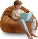 3FT Memory Foam Bean Bag Chairs for Teens or Kids with Filling Bean Bag Sofa with Handle Super Soft Washable Corduroy Fabric Lazy Sofa 3 Foot Caramel by TinyTreasures Baby Boutique