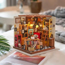 Rolife DIY Miniature House Kit Sam's Study, Tiny House Kit for Adults to Build, Mini House Making Kit with Furnitures, Halloween/Christmas Decorations/Gifts for Family and Friends (Sam's Bookstore) by TinyTreasures Baby Boutique