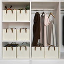 Closet Storage Bins, Fabric Closet Organizers and Storage Basket for Shelves, Collapsible Shelf Baskets for Organizing Shelves, Bedroom Clothes Basket, Beige, 3 Pack by CozyNest Decor
