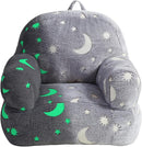Toddler Chair, Glow in The Dark Kids Sofa Bean Bag Chair for Kids Children Couch Toddler Mini Sofa Armrest for Children, Lightweight Children Sofa(Moon Grey) by TinyTreasures Baby Boutique