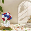 Kimura's Cabin 21Pcs Faux Chrysanthemum Flowers 4th of July Patriotic Flower Decor Artificial Mums Memorial Day Fake Ball Flower Home Event Table Centerpieces DIY Decoratio (Red White Blue by CozyNest Decor