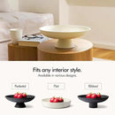KIVY Concrete Fruit Bowl for Kitchen Counter - Large Decorative Pedestal Bowl for Home Decor - Modern Key Bowl for Entryway Table - White by CozyNest Decor