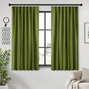 ANRODUO Back Tab Blackout Curtains for Bedroom Living Room, Rod Pocket Pinch Pleated Thermal Insulated Room Darkening Curtains 72 Inches Long 2 Panels, Olive Green, 42 x 72 Inch by TinyTreasures Baby Boutique
