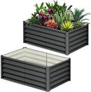 Large Outdoor Planter Boxes Kit Set of 2,6x3x1.5ft Galvanized Raised Bed Planter with Open-Ended Base Design, Elevated for Outdoor Plants, Durable Raised Bed for Gardening,Green by CozyNest Decor