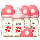 YOHKOH PPSU Baby Bottle Wide Neck, Newborn Anti-Colic Baby Bottle with Natural Response Nipple, Streamlined Body, Easy to Clean (5.4oz (Pack of 4), Red) by TinyTreasures Baby Boutique