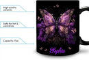 Hyturtle Personalized Purple Butterfly Mug - Butterfly Gifts For Women Lovers - Animal Gift For Bird Lover Her - Bird Gifts For Mom on Mother Day - Custom Name Coffee Cup Ceramic Mug 11 Oz 15 Oz by CozyNest Decor