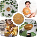 The Balmy Drum - 8 Note 6 Inch Steel Tongue Drum, Steel Drum Instrument, Drums For Children and Adults, Balmy Drum Set for Kids with Music Book, Handpan, Mallet and Carry Bag (Gold) by TinyTreasures Baby Boutique