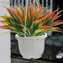 16Pcs Artificial Grass Fake Plants 17.3in Outdoor Plastic Plants UV Resistant Greenery Fake Grass for Home Window Garden Patio Hanging Planter Pathway Front Porch Décor Red by GreenHaven Gardens