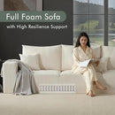 Boneless Sectional Cloud Couch Sofa for Living Room, 112" L-Shaped Modular Modern Lounge Sleeper Beige Couches with Chaise, No Assemble, Cordury Compression Upholstered Sofas by CozyNest Decor