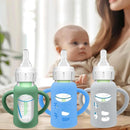 BUSOHA 3 Pack Silicone Sleeves for Dr. Brown's Glass Baby Bottles - Drop Protection Baby Bottle Sleeves Compatible with Dr. Brown's Newborn Glass Bottles with Silicone Handles,4 oz by TinyTreasures Baby Boutique