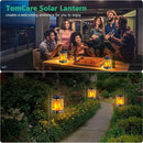 TomCare Solar Lights Upgraded Solar Lantern Flickering Flame Outdoor Hanging Lantern Decorative Lighting Solar Powered Waterproof LED Flame Umbrella Lights for Patio Garden Deck Yard, 4 Pack by GreenHaven Gardens