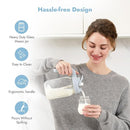 Papablic Glass Breastmilk Pitcher, Formula Mixing Pitcher with Mixing Handle Lid, Wide Mouth Mason Jar Mixer with Flip Locking Spout, Easy to Clean, BPA Free, Blue by TinyTreasures Baby Boutique