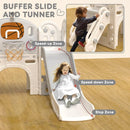 YUFU 9 in 1 Toddler Slide Set, Kids Slide for Toddlers Age 1-3, Toddler Playset with Basketball Hoop and Ball, Outdoor Indoor Playground for Toddlers 1-3 (Beige+Gray) by TinyTreasures Baby Boutique