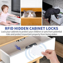 RFID Cabinet Lock, 2 Pack RFID Drawer Electronic Locks Support Phone NFC Unlocking for Locking Wooden Hidden Medicine Knife Liquors Cabinet Drawer to Prevent Theft or Children from Touching by TinyTreasures Baby Boutique