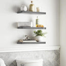 BAYKA Floating Shelves for Wall, 22.5 inches Wall Mounted Rustic Wood Shelves for Bathroom, Bedroom, Living Room, Floating Shelves for Books/Storage/Decor (Grey,Set of 3) by CozyNest Decor
