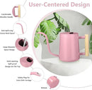 Watering Can Indoor Plants, 35oz Small Watering Can Indoor Stainless Steel Metal Watering Can Modern Decorative Watering Pot with Long Spout for Indoor House Plant Bonsai Garden Flowers (Pink) by GreenHaven Gardens