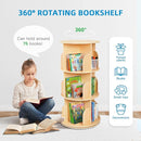 OOOK Kids Rotating Bookshelf, Small Corner Bookshelf for Small Space, 360° Display 3 Tier Floor Standing Bookcase Storage Rack, Wooden Narrow Bookcase Organizer for Bedroom, Living Room by TinyTreasures Baby Boutique