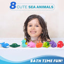 LotFancy Bath Toy, 8PCS Mold Free Bath Toys for Kids Ages 1-3, No Holes Baby Bath Toys for Toddlers 2-4, Ocean Sea Animal Bathtub Toys, Soft Floating Pool Water Table Toys by TinyTreasures Baby Boutique