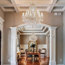 Large Gold Crystal Chandelier Light Fixtures - 24 Lights Modern Crystal Chandeliers for Hotel, Lobby, Foyer, Entryway Hall, Staircase High Ceiling Chandelier 2 Layers by CozyNest Decor