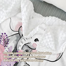 Custom Name Crib Bedding Set - Elephant Theme, Personalized Purple FlowerNursery Bedding 3-Piece Set– Soft Blanket, Fitted Sheet, Changing Pad Cover – for Newborns Girls Nursery Gifts by TinyTreasures Baby Boutique