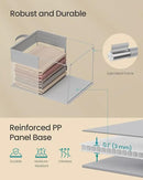 SONGMICS Storage Bins Set of 3, Medium Fabric Storage Baskets, Foldable Organizer with Transparent Nylon Mesh, 15.7 x 11.8 x 9.8 Inches, Handles, for Bedroom, Living Room, Dove Gray URFB940G01 by CozyNest Decor