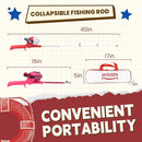 Kids Fishing Pole, Telescopic Fishing Rod, Toddler Collapsible Fishing Rod and Reel Combo with Tackle Box, Fishing Line, Bobber, and Soft Lures for Boy, Girl, Youth, Beginner, Over 4 Years Old by TinyTreasures Baby Boutique