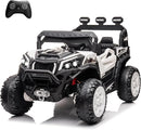 24V Ride On Car for Kids, 4x4 Kids Electric Car with Remote Control Off Road, Children Car with Bluetooth 3 Speeds LED Lights Storage Trunk,White by TinyTreasures Baby Boutique