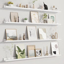 Picture Ledge Shelf for Wall, Floating Shelves Set of 4, 48 Inch Long Nursery Book Shelves for Toys Storage, Kids Bookshelf Wall Mounted for Books Photo Frames, White by TinyTreasures Baby Boutique