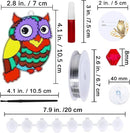 Winlyn 24 Sets Owl Suncatchers Ornaments Decorations DIY Window Paint Art Suncatchers Owl Craft Kits Sun Catchers for Kids Home Classroom Winter Holiday Season Fall Christmas Activities Party Favors by GreenHaven Gardens