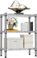 750 lbs 3 Tier Shelf Metal Storage Shelves Wire Rack Closet Organizers for Garage Kitchen Bathroom Laundry Chrome 11.8" D x 25.6" W x 31.5" H by CozyNest Decor