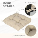 Aoodor 19" x 19" x 5" Tufted Outdoor Chair Cushions, Water Resistant & Fade Resistant Polyester Dining Chair Pads with 2 Straps for Patio Furniture, Set of 2 by GreenHaven Gardens