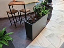 Galvanized Steel Metallic Heavy Planter for Outdoor Plants Metal Outdoor Planter Spliced Flower Box with Partitions for Outside,Indoor,Garden (Black, 24 * 10 * 24) by CozyNest Decor